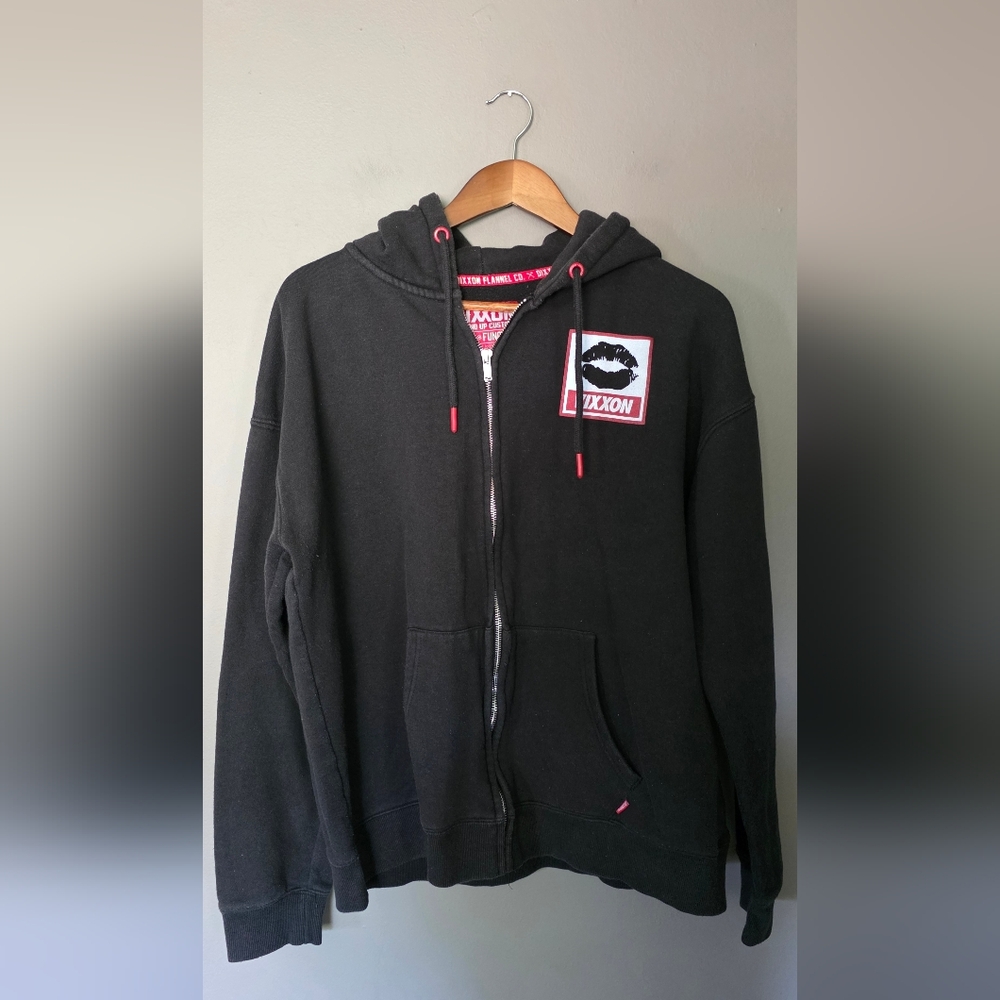 Dixxon Vixxon Black Zip Up Hoodie Lips Womens 2X